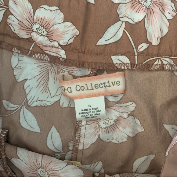 NWT B.O.G. Collective  Wide Leg Floral Pink & Brown Pants Oversized Small - Picture 9 of 11